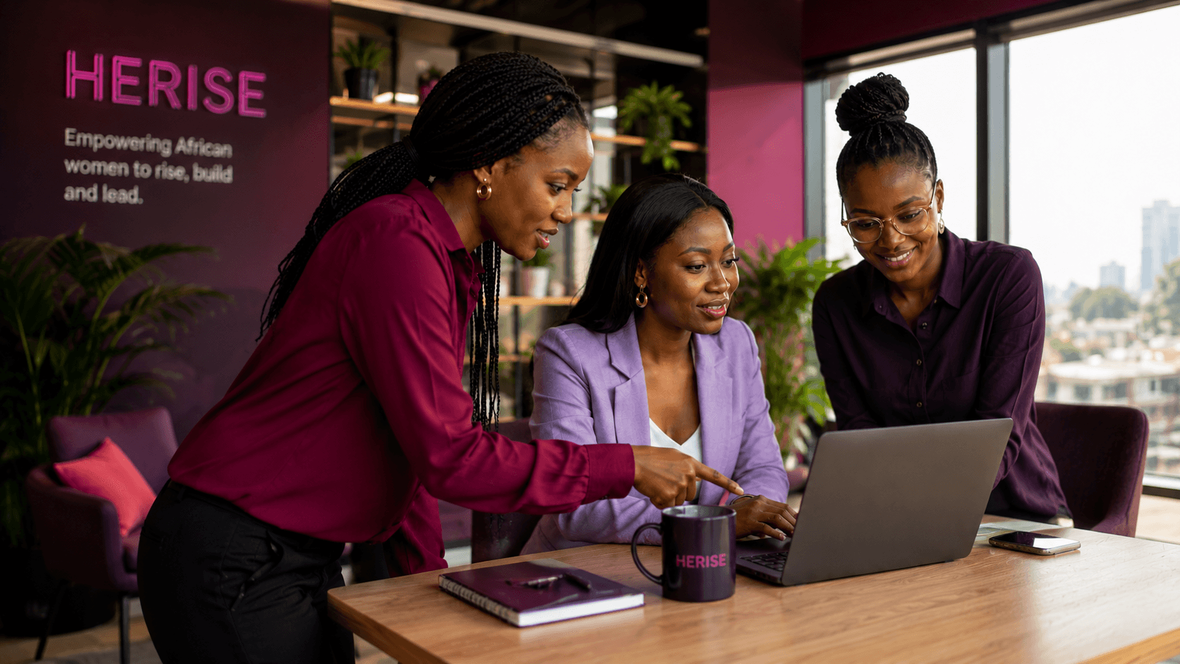 Diverse group of African professional women collaborating